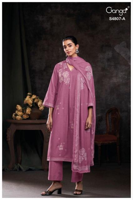 Ganga rishvya 4807 catalogue dress materials wholesale mumbai